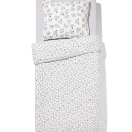 HEMA Dekbedovertrek 140x200/220cm zacht katoen bloemen (groen) | HEMA
