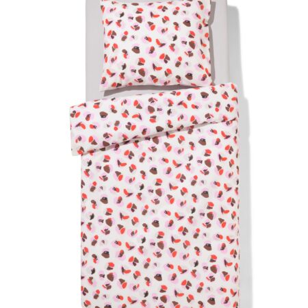 HEMA Dekbedovertrek 140x200/220cm zacht katoen bloemen (roze) | HEMA