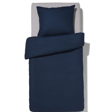 HEMA Dekbedovertrek 140x200/220cm zacht katoen donkerblauw (blauw) | HEMA