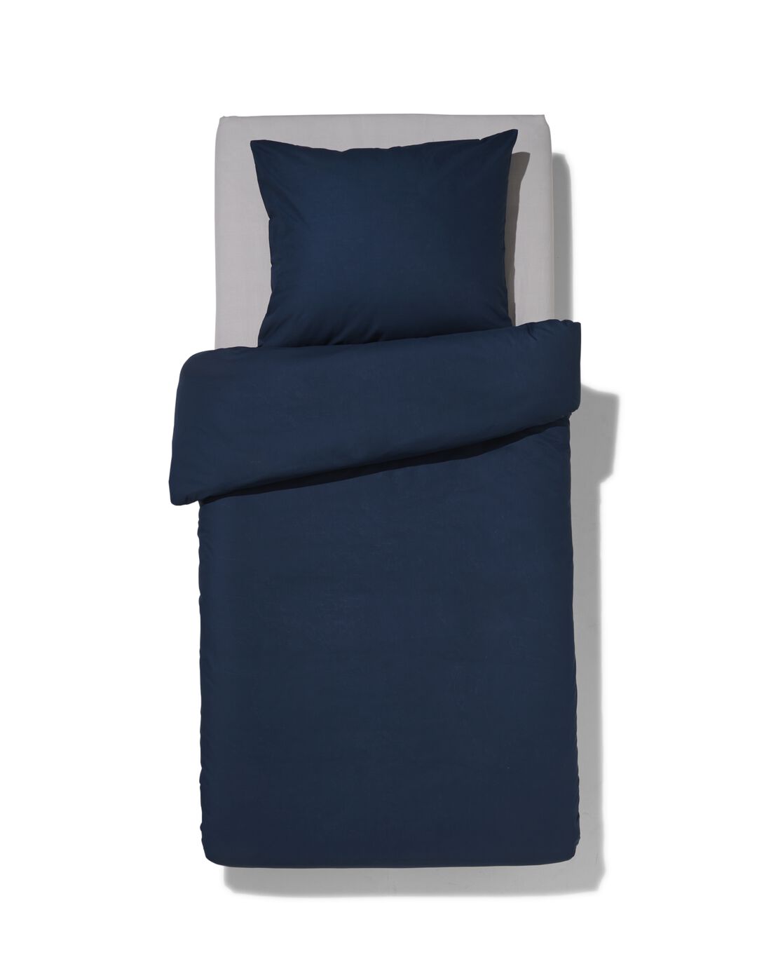 HEMA Dekbedovertrek 140x200/220cm zacht katoen donkerblauw (blauw) | HEMA