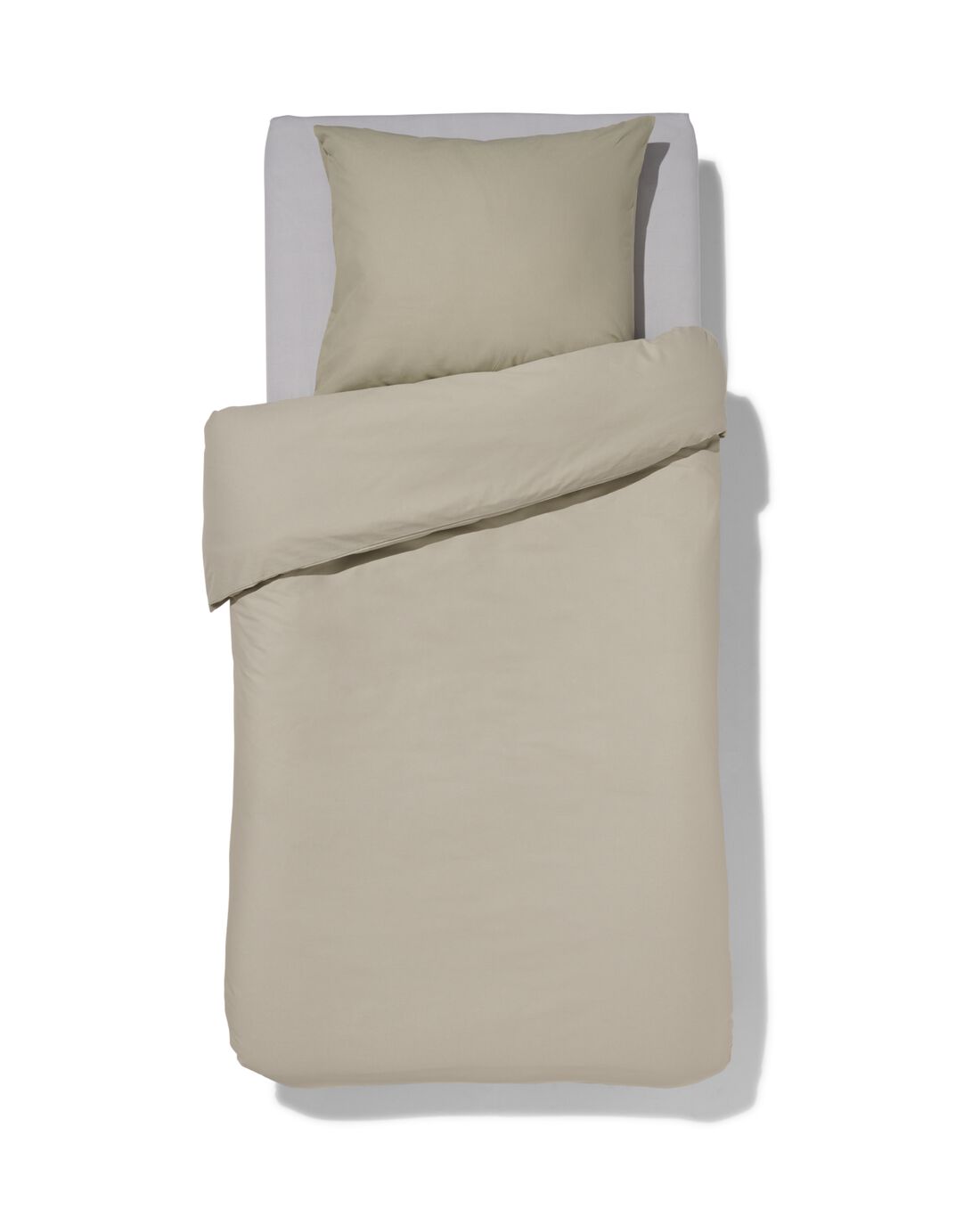 HEMA Dekbedovertrek 140x200/220cm zacht katoen grijs groen (groen) | HEMA