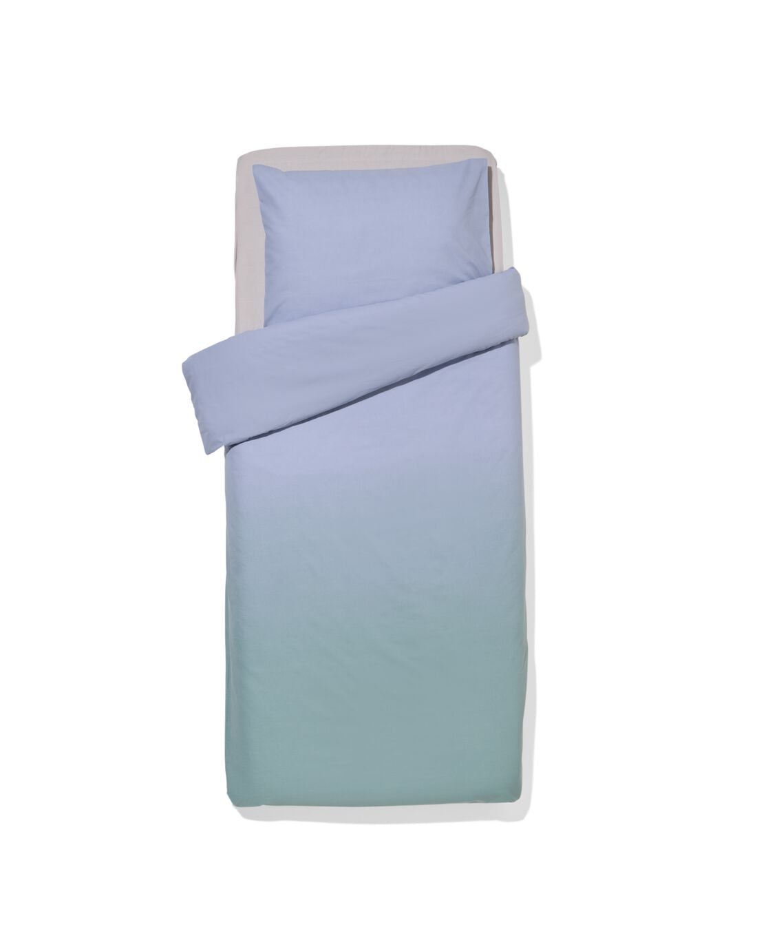 HEMA Dekbedovertrek 140x200/220cm zacht katoen kleurverloop groen-blauw (groen) | HEMA