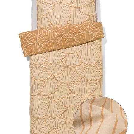 Dekbedovertrek 140x200/220cm zacht katoen schelpen zand (beige)