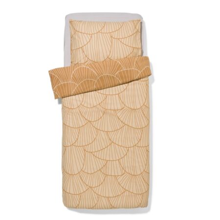 HEMA Dekbedovertrek 140x200/220cm zacht katoen schelpen zand (beige) | HEMA