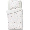 HEMA Dekbedovertrek 140x200/220cm zacht katoen stippen gekleurd (wit) | HEMA