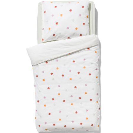 HEMA Dekbedovertrek 140x200/220cm zacht katoen stippen gekleurd (wit) | HEMA