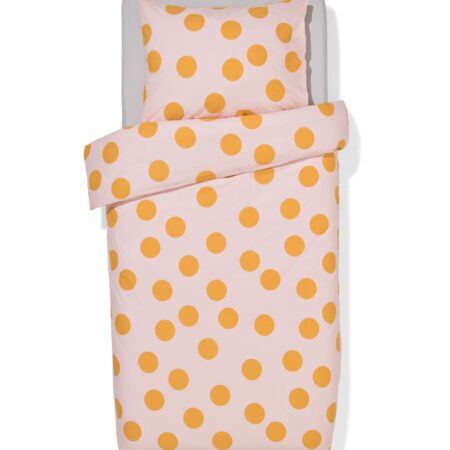 HEMA Dekbedovertrek 140x200/220cm zacht katoen stippen roze (lichtroze) | HEMA