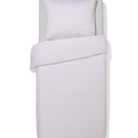 HEMA Dekbedovertrek 140x200/220cm zacht katoen strepen beige (beige) | HEMA