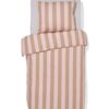 HEMA Dekbedovertrek 140x200/220cm zacht katoen strepen roze (lichtroze) | HEMA