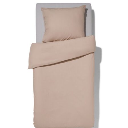 HEMA Dekbedovertrek 140x200/220cm zacht katoen taupe (taupe) | HEMA