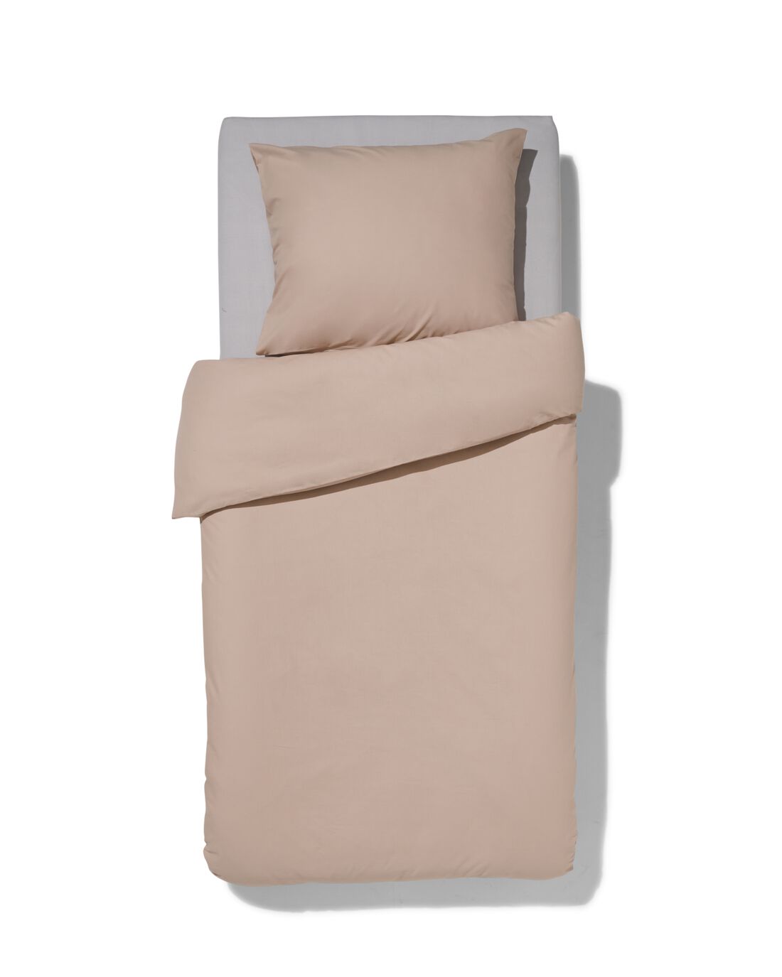 HEMA Dekbedovertrek 140x200/220cm zacht katoen taupe (taupe) | HEMA