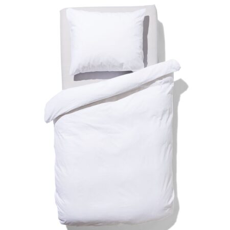 HEMA Dekbedovertrek 140x200/220cm zacht katoen wit (wit) | HEMA