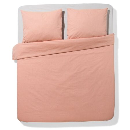 HEMA Dekbedovertrek 200x200/220cm chambray oranjerood (terra) | HEMA