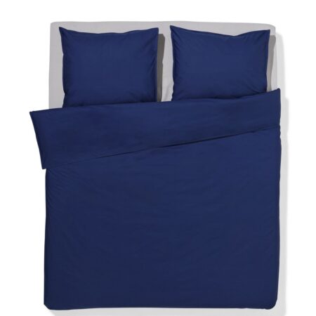 HEMA Dekbedovertrek 200x200/220cm hotel katoen percal donkerblauw (donkerblauw) | HEMA