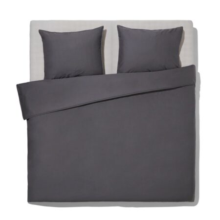 HEMA Dekbedovertrek 240x200/220cm hotel katoen percal donkergrijs (donkergrijs) | HEMA