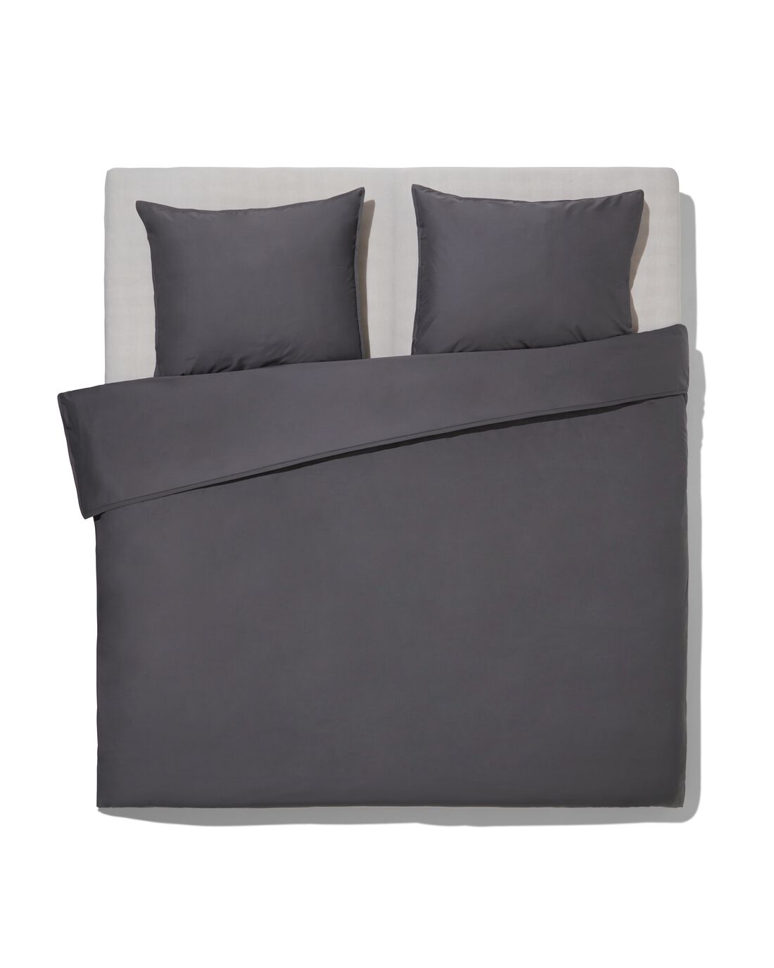 HEMA Dekbedovertrek 240x200/220cm hotel katoen percal donkergrijs (donkergrijs) | HEMA