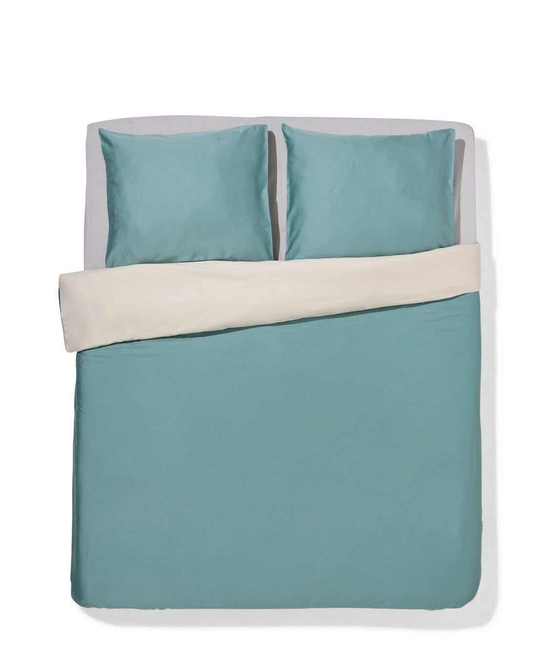 HEMA Dekbedovertrek 200x200/220cm hotel katoen satijn groen (groen) | HEMA