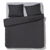HEMA Dekbedovertrek 200x200/220cm zacht katoen donkergrijs (donkergrijs) | HEMA