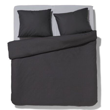 HEMA Dekbedovertrek 200x200/220cm zacht katoen donkergrijs (donkergrijs) | HEMA