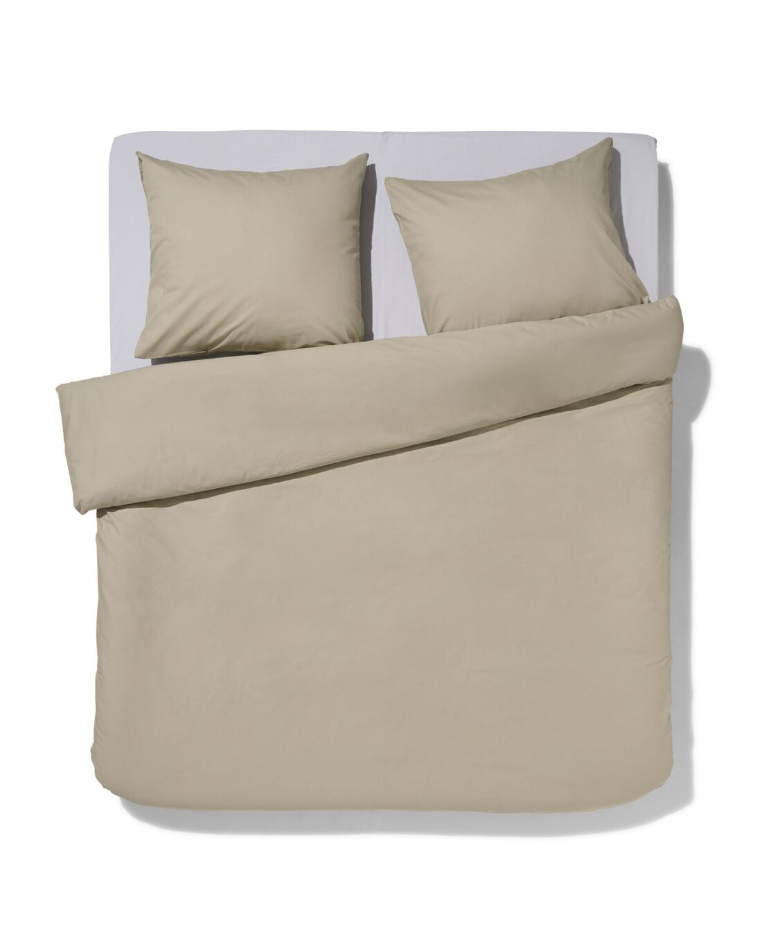 HEMA Dekbedovertrek 200x200/220cm zacht katoen grijs groen (groen) | HEMA