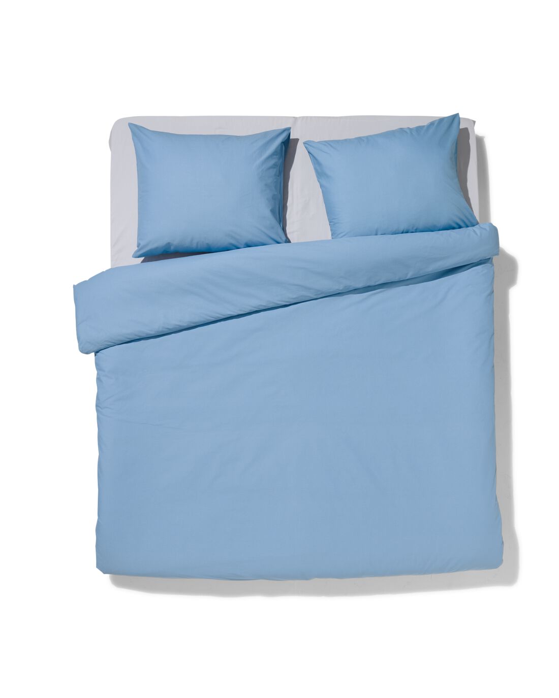 HEMA Dekbedovertrek 200x200/220cm zacht katoen ijsblauw (lichtblauw) | HEMA