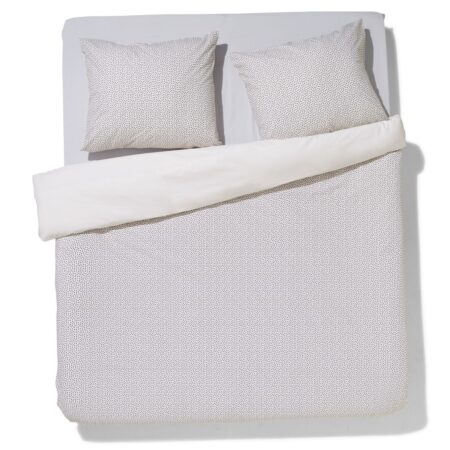 HEMA Dekbedovertrek 200x200/220cm zacht katoen stipjes (wit) | HEMA