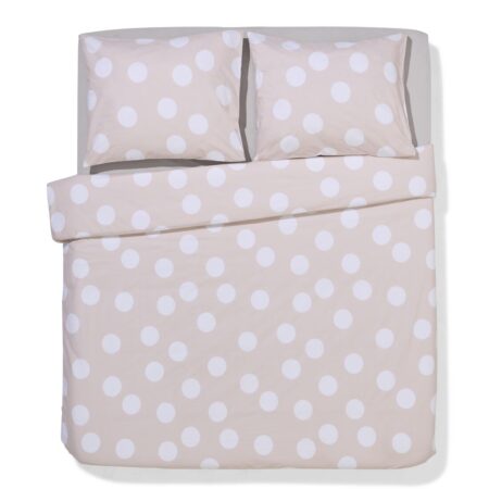 HEMA Dekbedovertrek 200x200/220cm zacht katoen stippen beige (beige) | HEMA