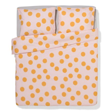 HEMA Dekbedovertrek 200x200/220cm zacht katoen stippen roze (lichtroze) | HEMA