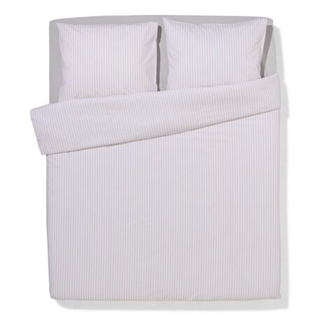 HEMA Dekbedovertrek 200x200/220cm zacht katoen strepen beige (beige) | HEMA