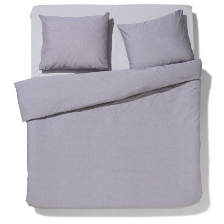 HEMA Dekbedovertrek 240x200/220cm chambray lichtgrijs (lichtgrijs) | HEMA
