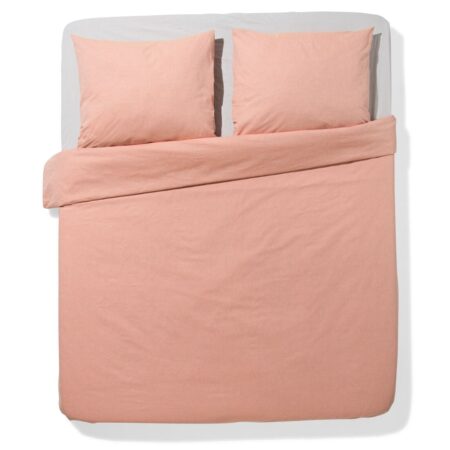 HEMA Dekbedovertrek 240x200/220cm chambray oranjerood (terra) | HEMA