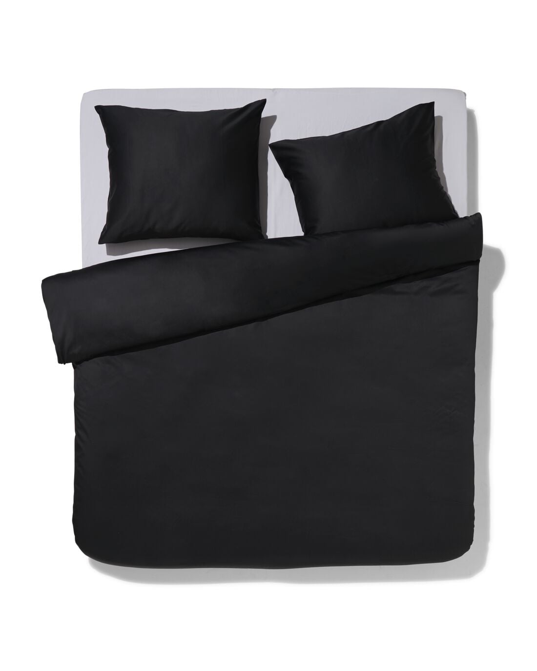 HEMA Dekbedovertrek 240x200/220cm hotel katoen satijn zwart (zwart) | HEMA
