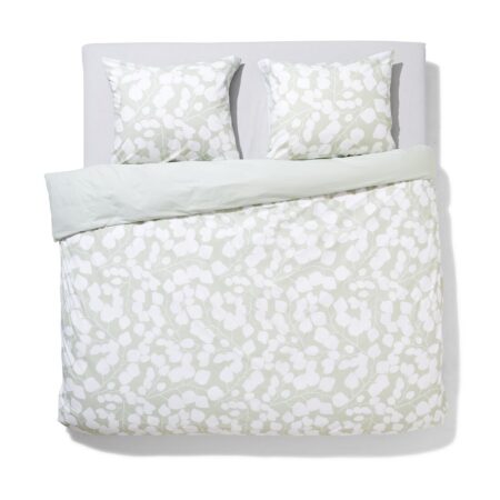 HEMA Dekbedovertrek 240x200/220cm zacht katoen bladeren groen (groen) | HEMA