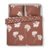 HEMA Dekbedovertrek 240x200/220cm zacht katoen bloemen (bruin) | HEMA