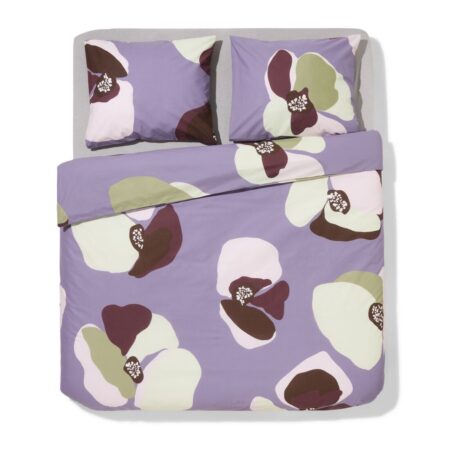 HEMA Dekbedovertrek 240x200/220cm zacht katoen bloemen (paars) | HEMA
