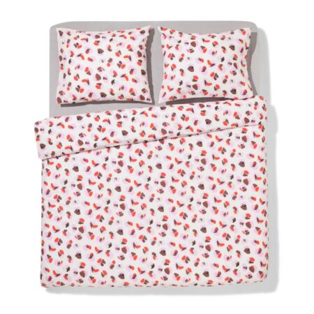 HEMA Dekbedovertrek 240x200/220cm zacht katoen bloemen (roze) | HEMA