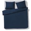 HEMA Dekbedovertrek 240x200/220cm zacht katoen donkerblauw (blauw) | HEMA