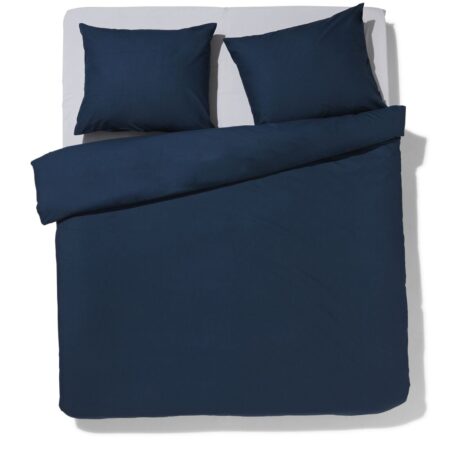 HEMA Dekbedovertrek 240x200/220cm zacht katoen donkerblauw (blauw) | HEMA