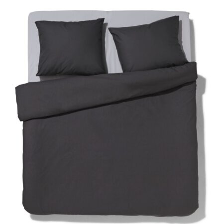 HEMA Dekbedovertrek 240x200/220cm zacht katoen donkergrijs (donkergrijs) | HEMA