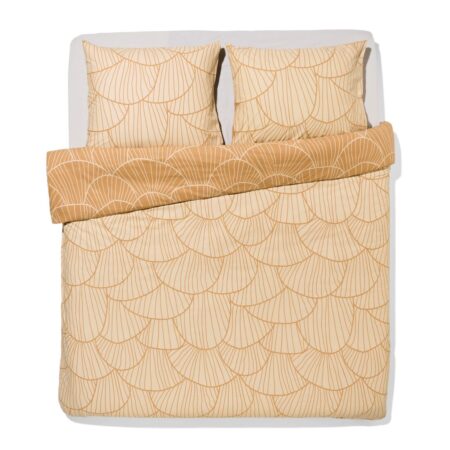 HEMA Dekbedovertrek 240x200/220cm zacht katoen schelpen zand (beige) | HEMA