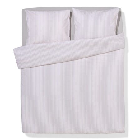 HEMA Dekbedovertrek 240x200/220cm zacht katoen strepen beige (beige) | HEMA