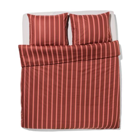 HEMA Dekbedovertrek 240x200/220cm zacht katoen strepen bruin (bruin) | HEMA