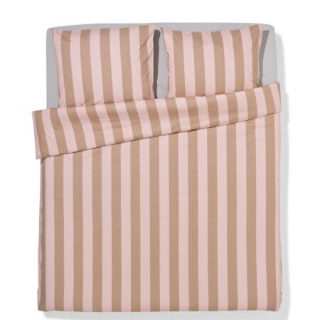 HEMA Dekbedovertrek 240x200/220cm zacht katoen strepen roze (lichtroze) | HEMA