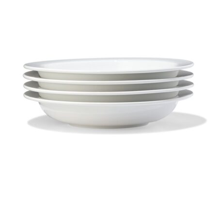 HEMA Diep bord Ø22.5cm Alledag porselein wit - 4 stuks (wit) | HEMA