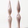 Dinerkaarsen XL ⌀4.3x27cm gedraaid ivoor - 2 stuks