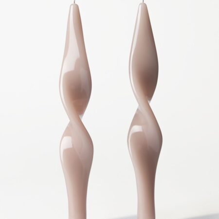 Dinerkaarsen XL ⌀4.3x27cm gedraaid ivoor - 2 stuks