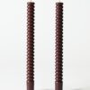 Dinerkaarsen ⌀2.2x25cm ribbel donkerbruin - 2 stuks (donkerbruin)