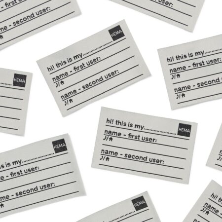 HEMA Doorgeef naailabels - 12 stuks (wit) | HEMA