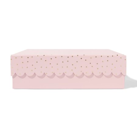 HEMA Doos L 9x22x31cm papier stippen (roze) | HEMA
