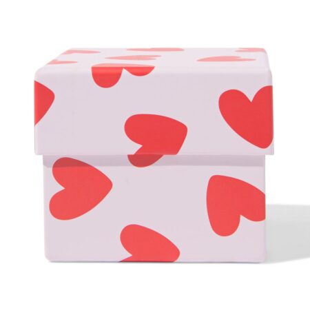 HEMA Doos S 9x11x11cm karton hartjes (rood) | HEMA